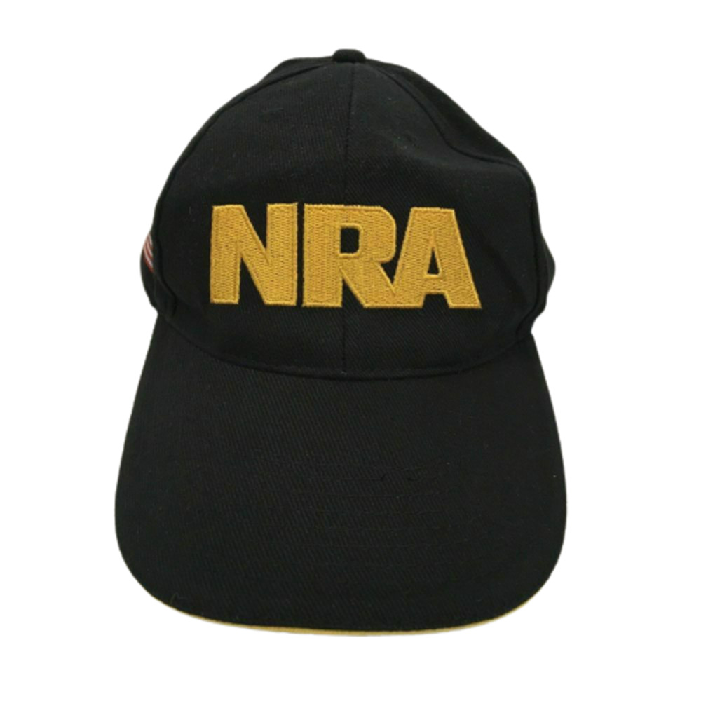 NRA Baseball Cap National Rifle Association Embroidered Black OSFM Strap Back